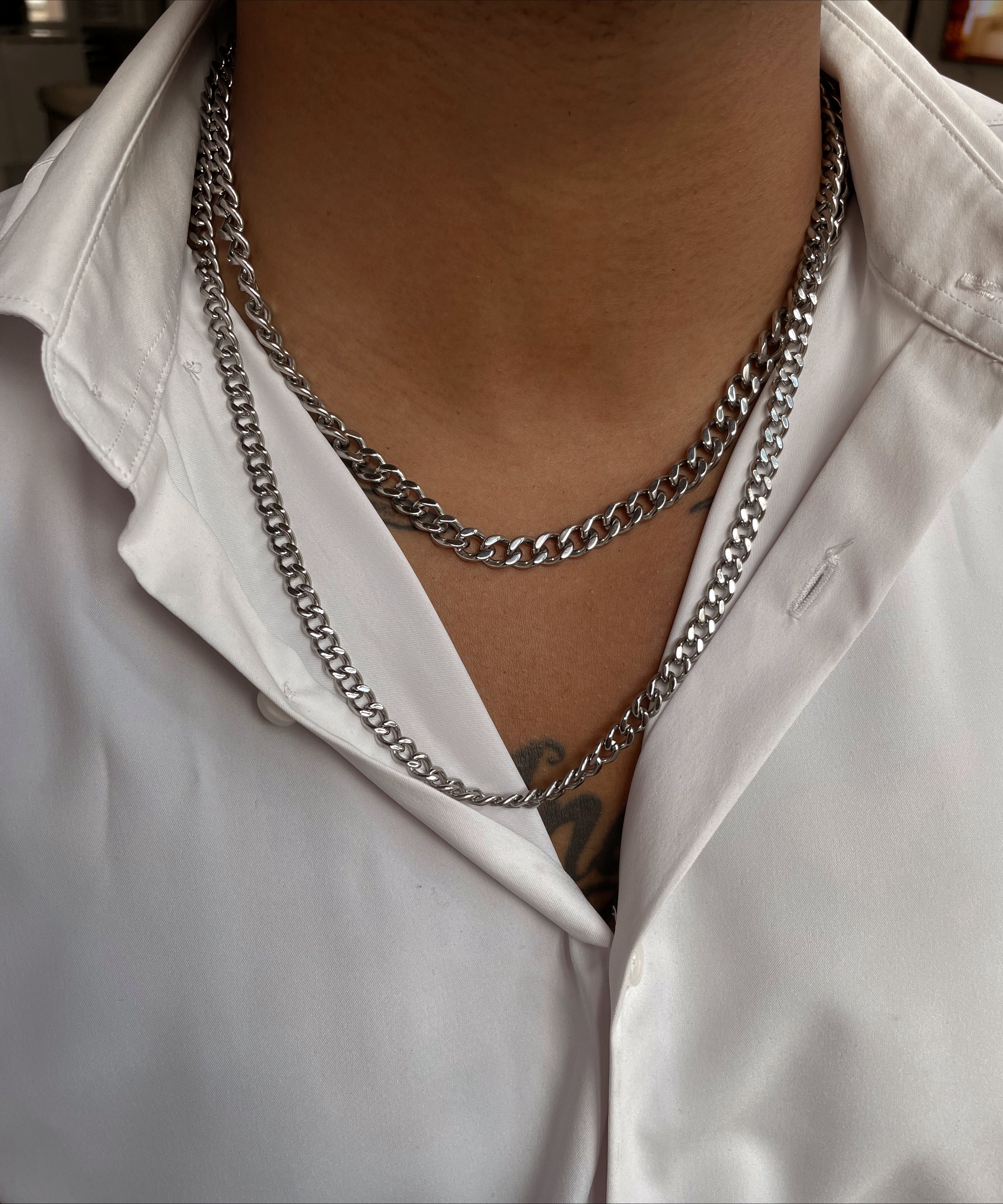 CEO | ZibaMan | 6/8/11mm Silver Cuban Necklace | Tarnish-Free