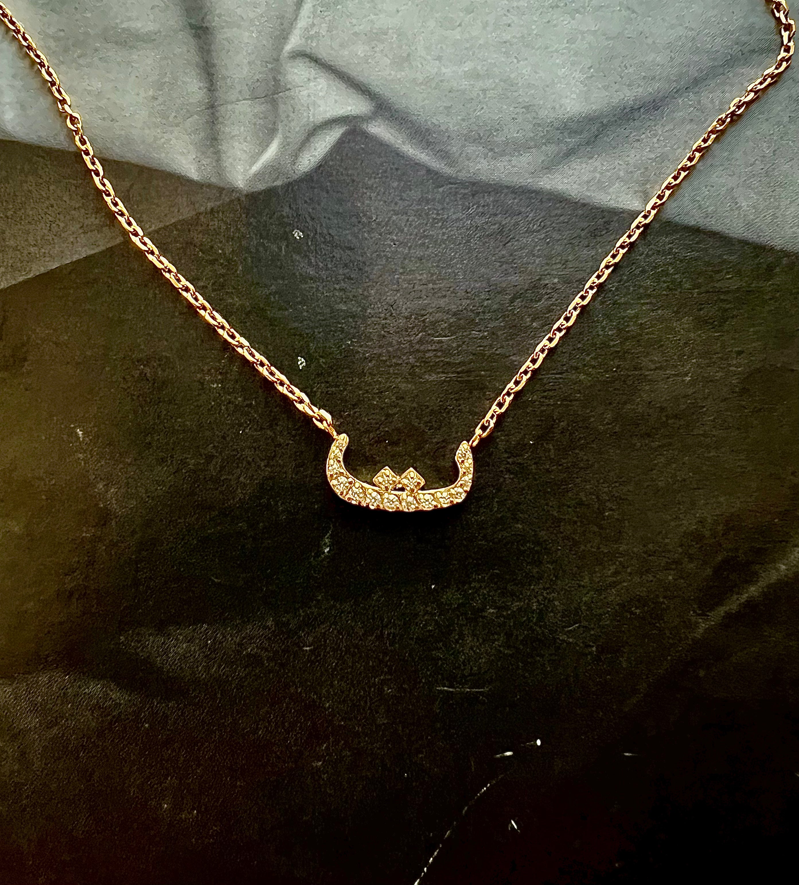 DAZZLING ARABIC INITIAL NECKLACE I Kids/Adults | Tarnish Free | Stainless Steel I 18ct gold plated Cubic Zirconia I Gold/Silver