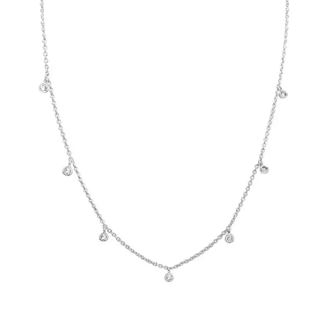 ALEKS RAINDROPS | Tarnish Free | S925 Sterling Silver 18ct gold plated Dainty Drop Necklace | Gold/Silver