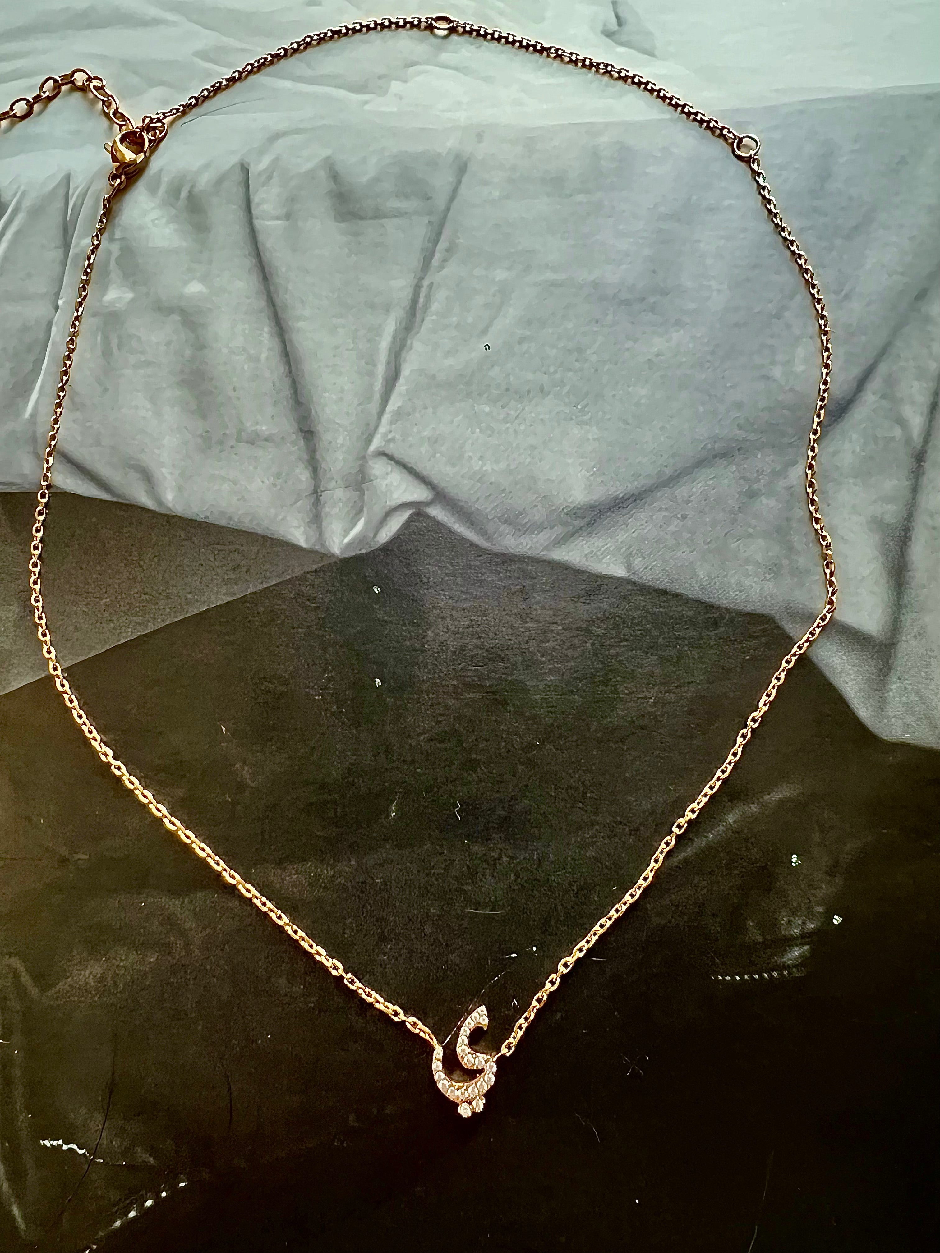 DAZZLING ARABIC INITIAL NECKLACE I Kids/Adults | Tarnish Free | Stainless Steel I 18ct gold plated Cubic Zirconia I Gold/Silver