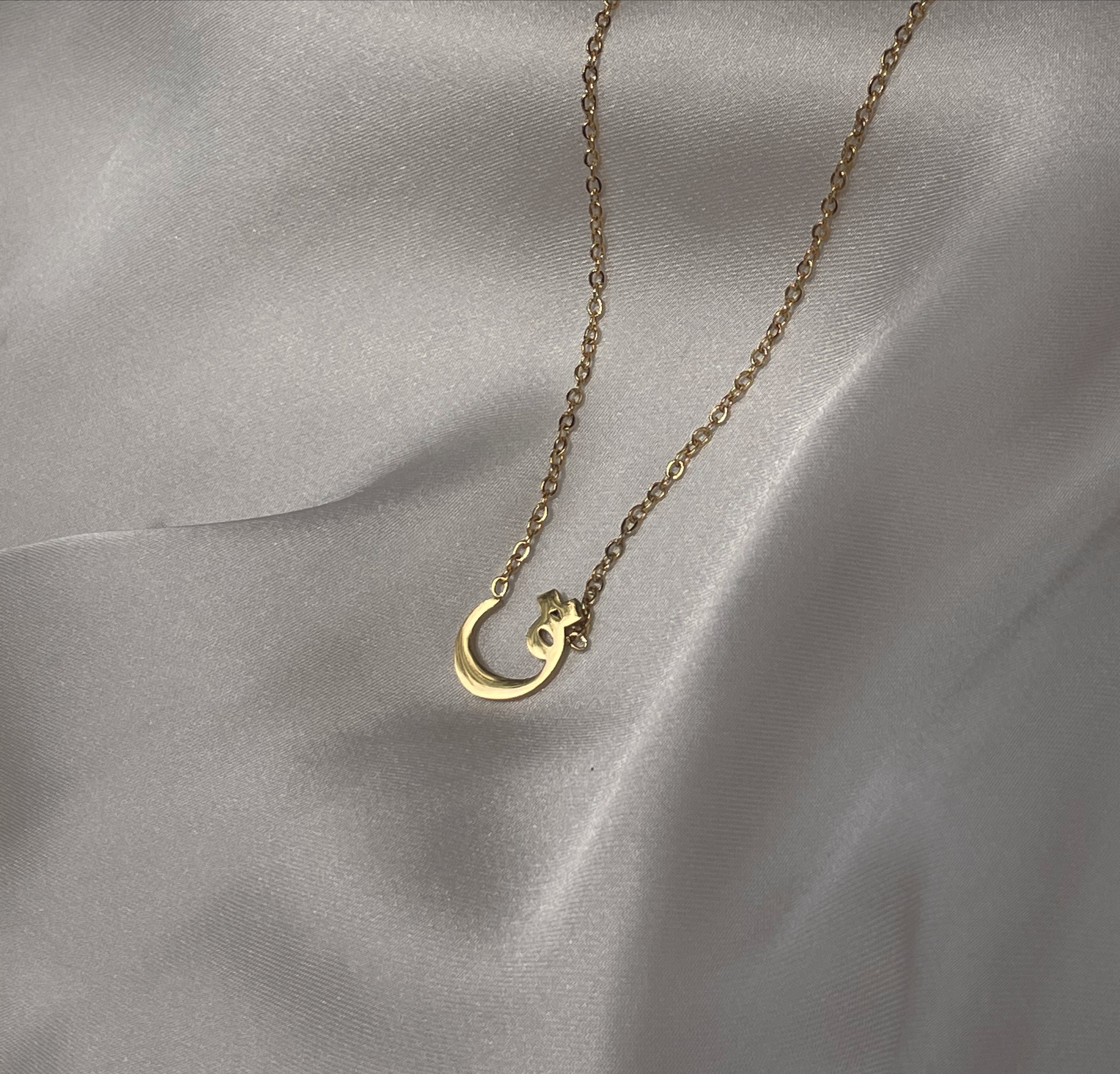 ARABIC INITIALS I Tarnish Free | Stainless Steel I 18ct gold plated I Letter Necklace