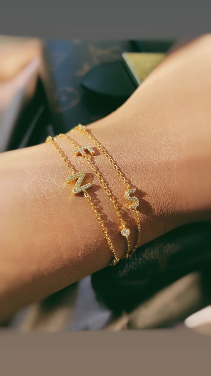 JADORE BRACELET I Initial I S925 Sterling Silver I 18ct gold plated I