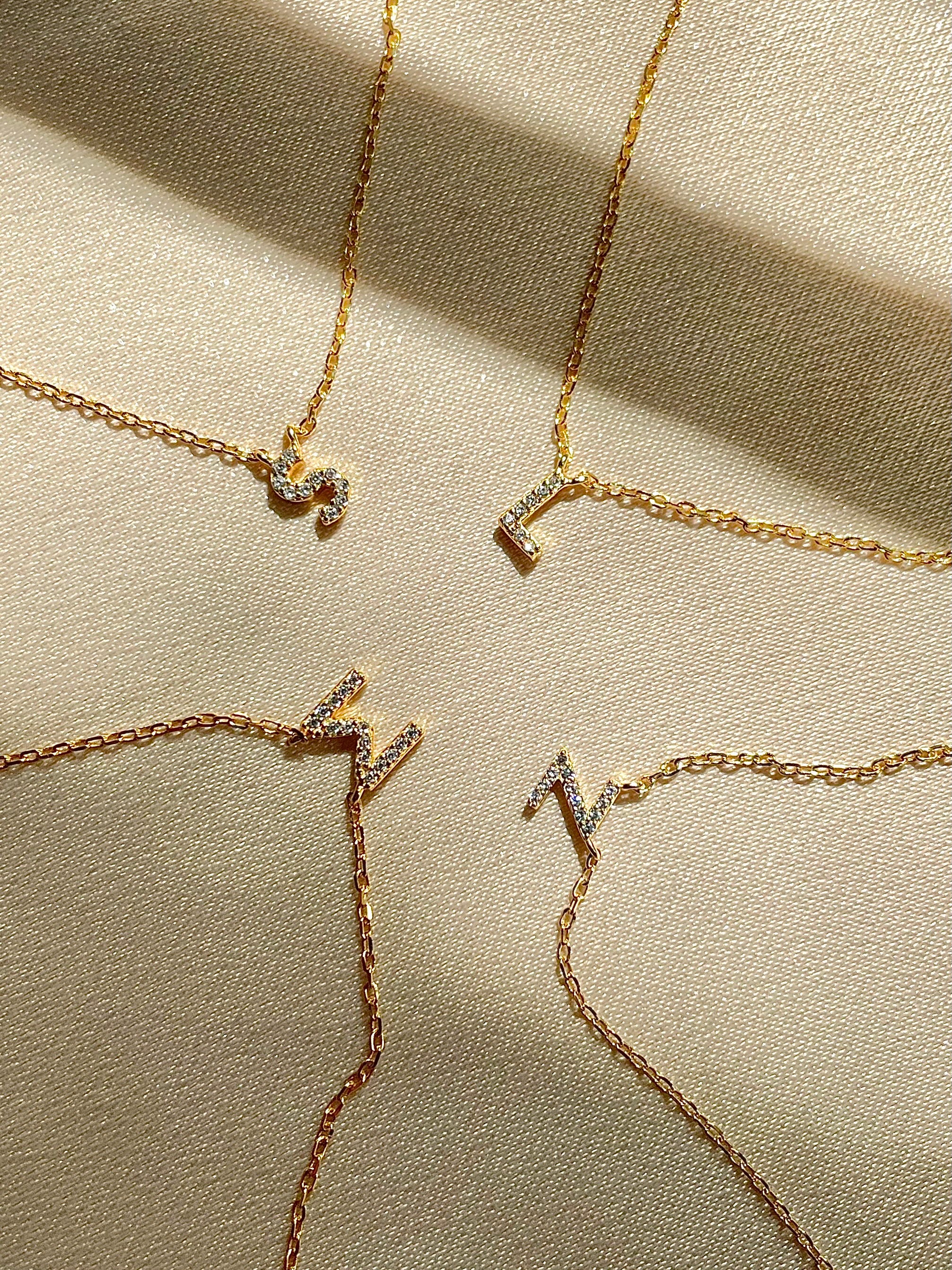 JADORE Necklace I Initial I S925 Sterling Silver I Gold/Silver I Cubic Zirconia I Letter Necklace
