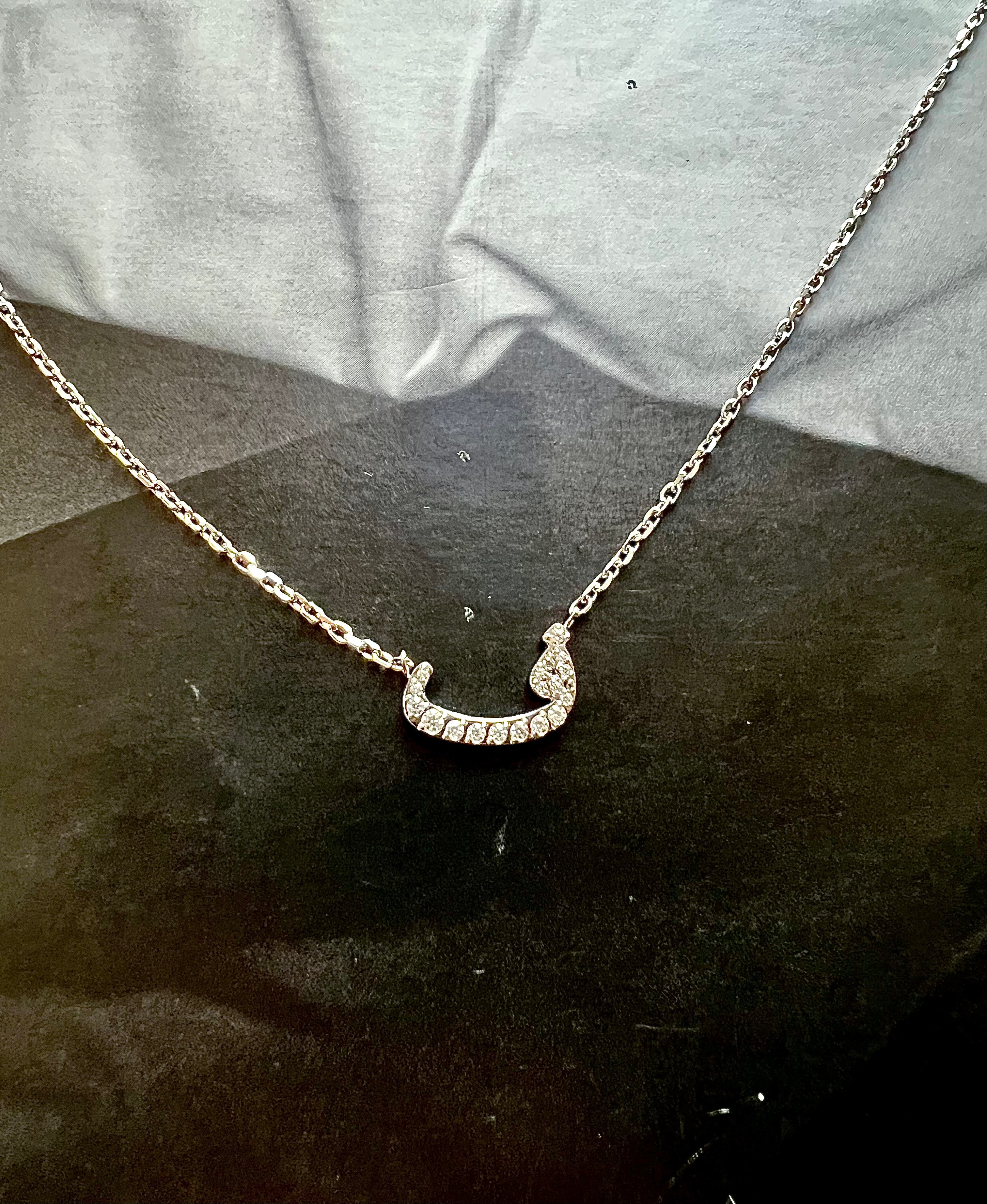 DAZZLING ARABIC INITIAL NECKLACE I Kids/Adults | Tarnish Free | Stainless Steel I 18ct gold plated Cubic Zirconia I Gold/Silver