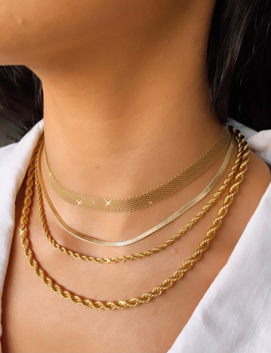 Unaiza I 3mm | Tarnish Free |Gold Rope Necklace (40/45/70cm)