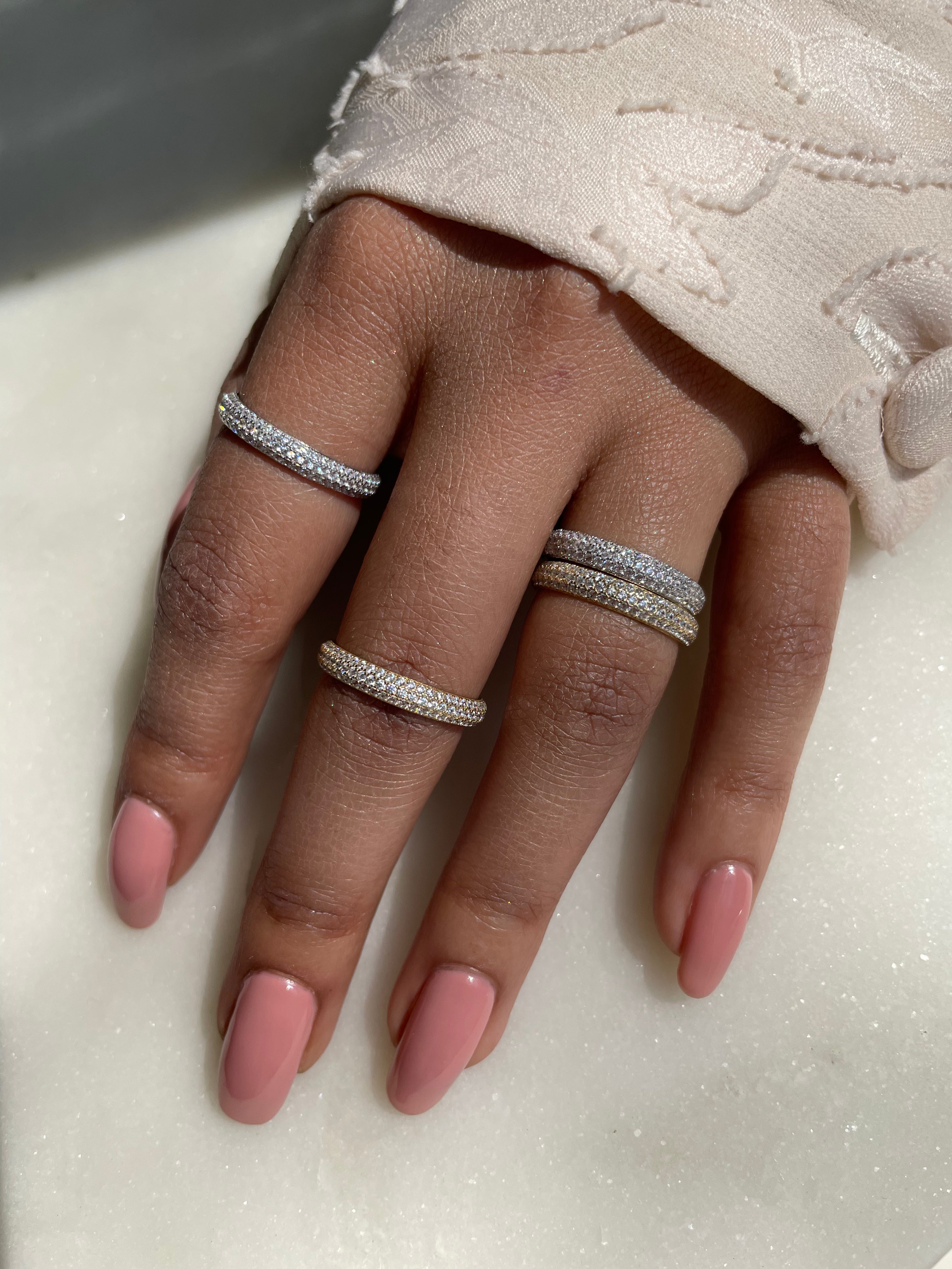 VIOLETTA | S925 Sterling Silver I 18k Gold/Platinum Plated I Cubic Zirconia Pave Ring