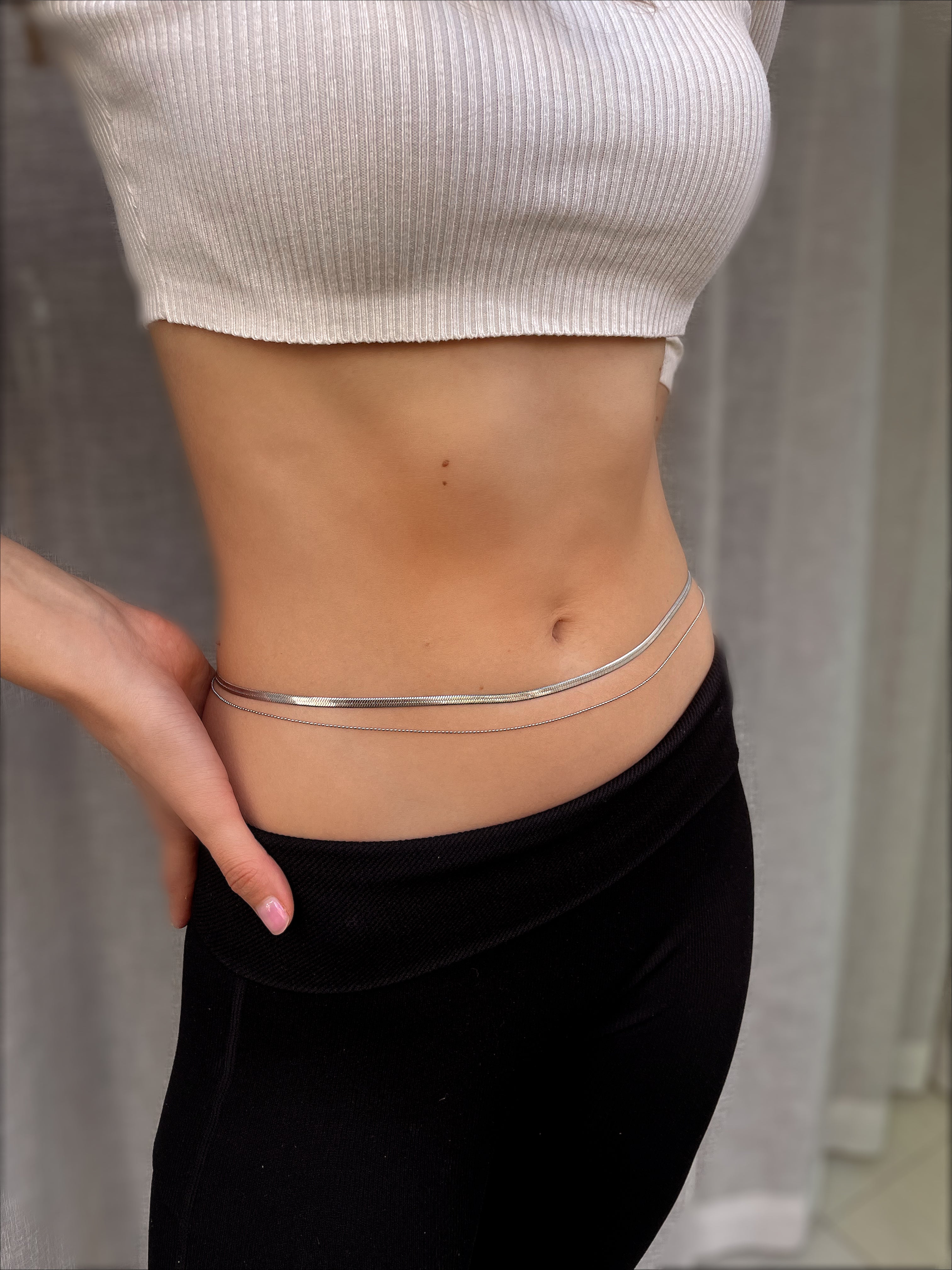 WAIST CHAIN | Tarnish-Free | Gold/Silver Snake Chain Double Layer