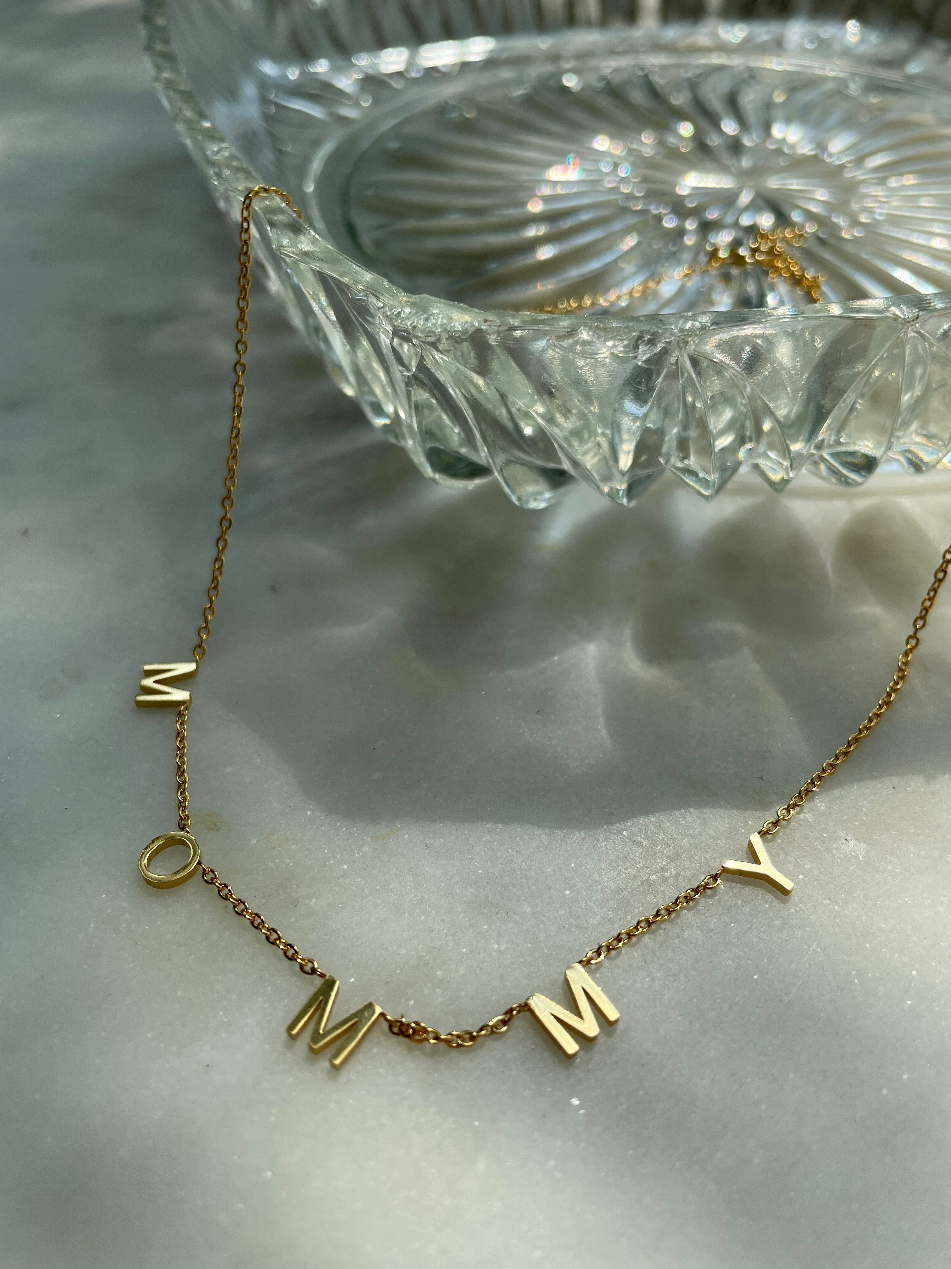 MOMMY | Spaced/Pendant Style | 18ct Gold Plated Stainless Steel Word Necklace