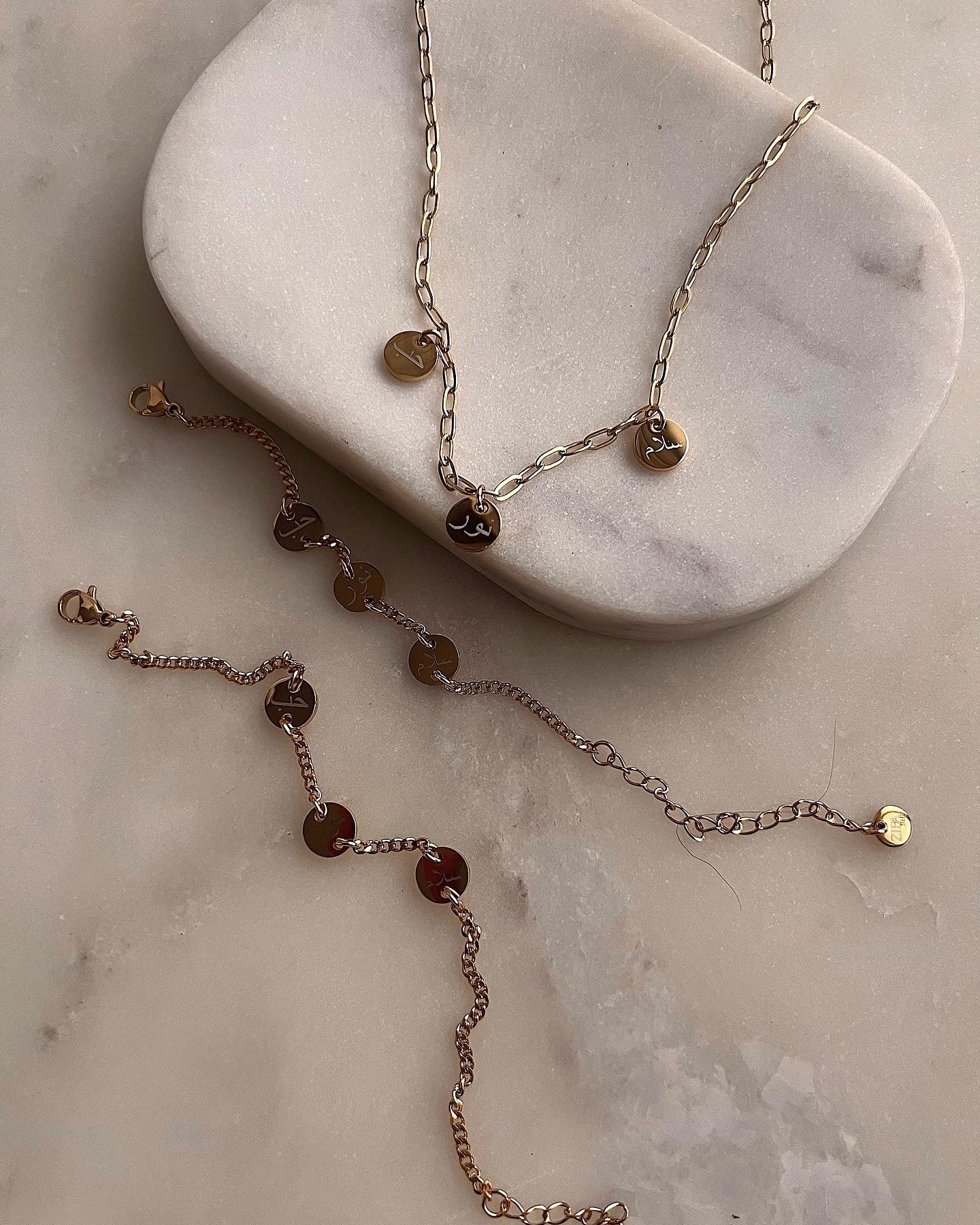 AFFIRMATION | Adult/Kids | Tarnish Free | 18ct Gold Plated Stainless Steel Disc Necklace/Bracelet