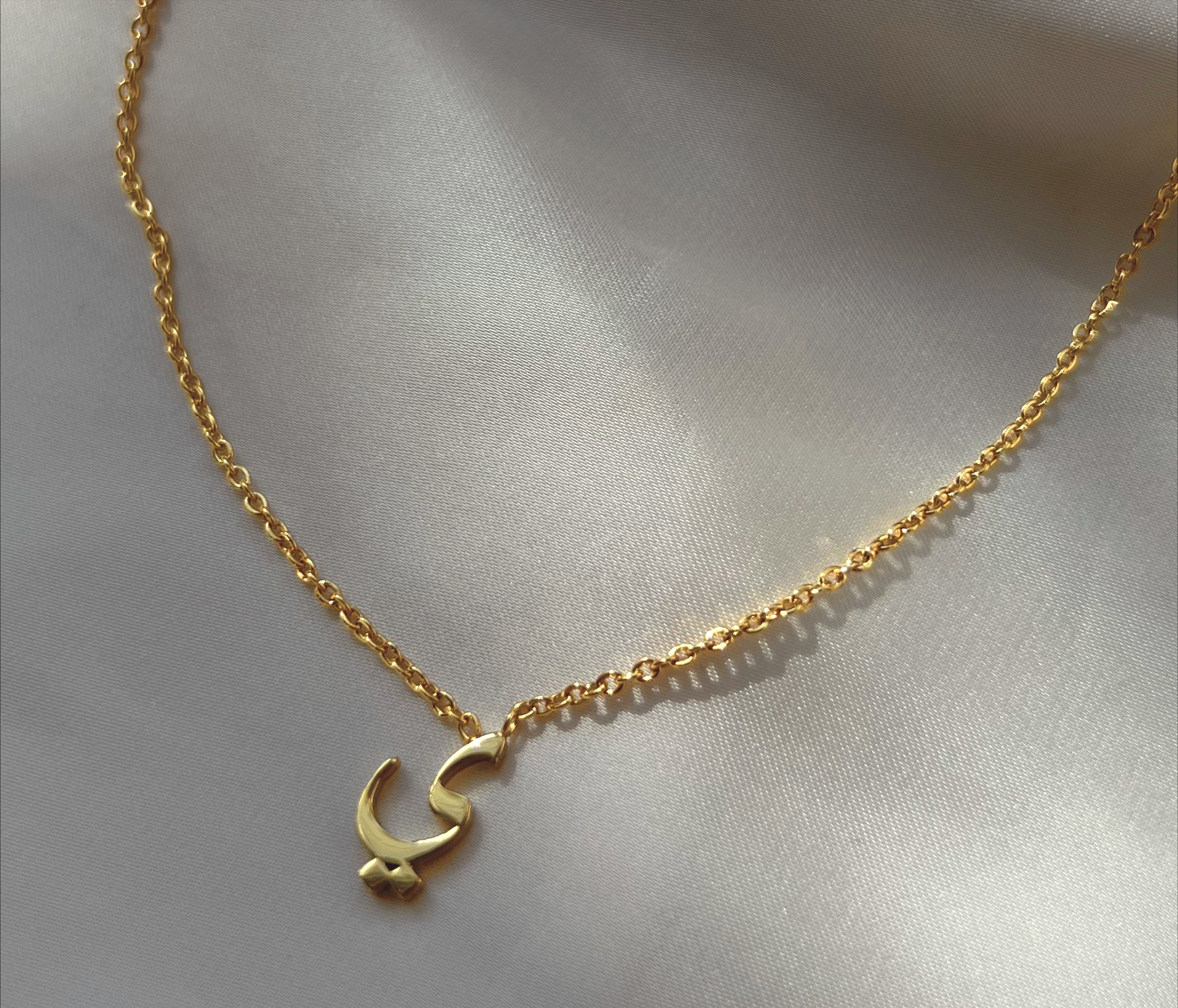 ARABIC INITIALS I Tarnish Free | Stainless Steel I 18ct gold plated I Letter Necklace