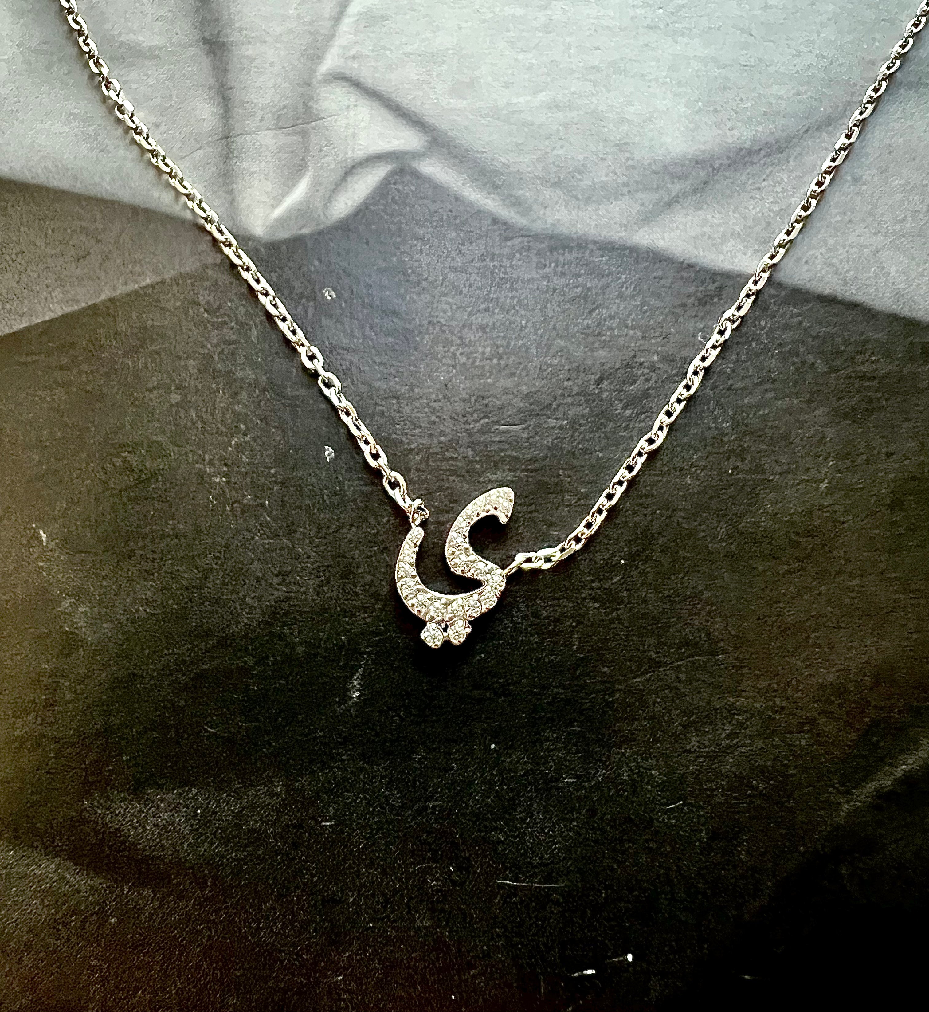 DAZZLING ARABIC INITIAL NECKLACE I Kids/Adults | Tarnish Free | Stainless Steel I 18ct gold plated Cubic Zirconia I Gold/Silver