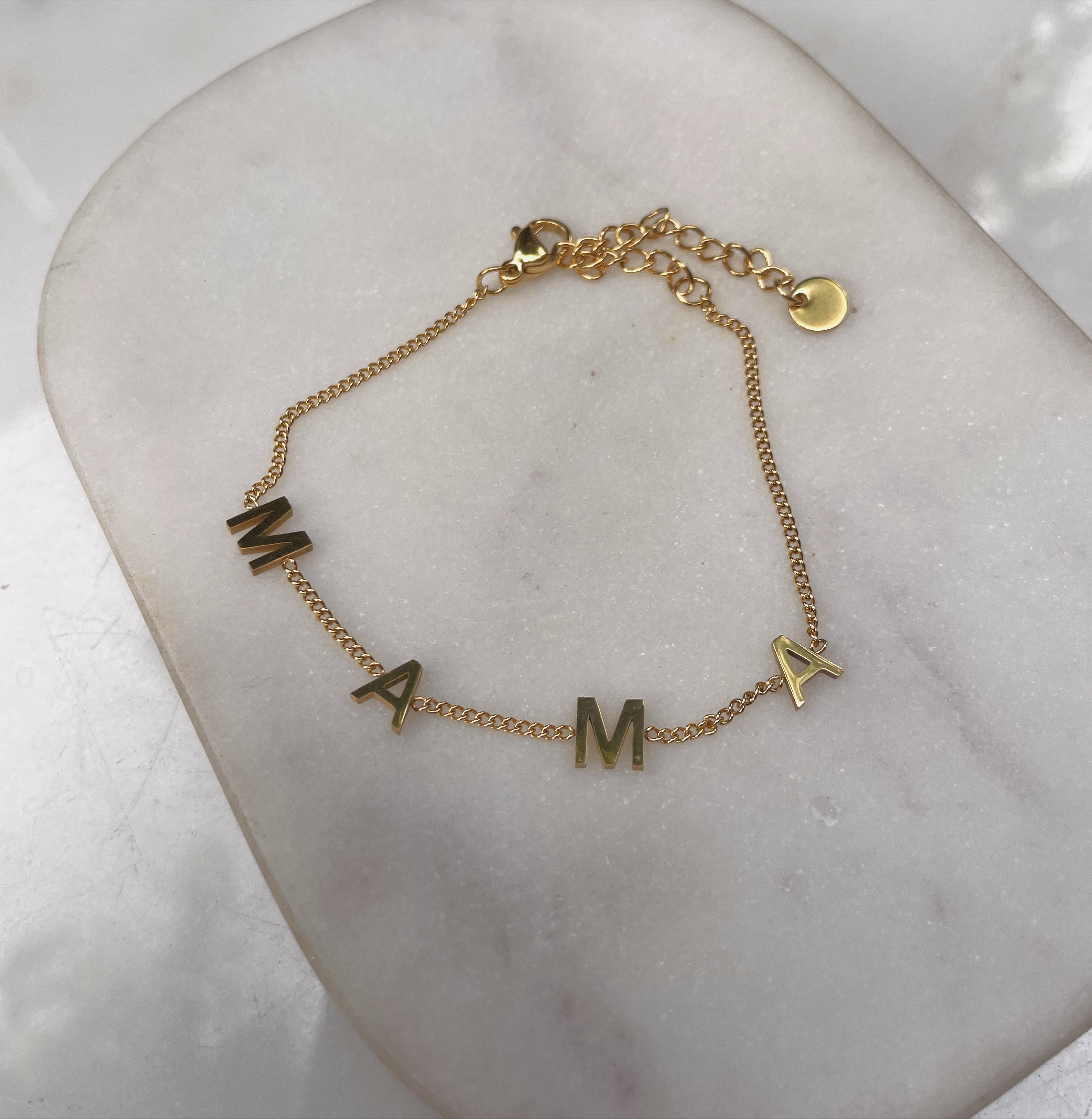 MAMA CLASSIC | Tarnish Free | Stainless Steel plated Word Necklace/Bracelet | Gold/RoseGold/Silver