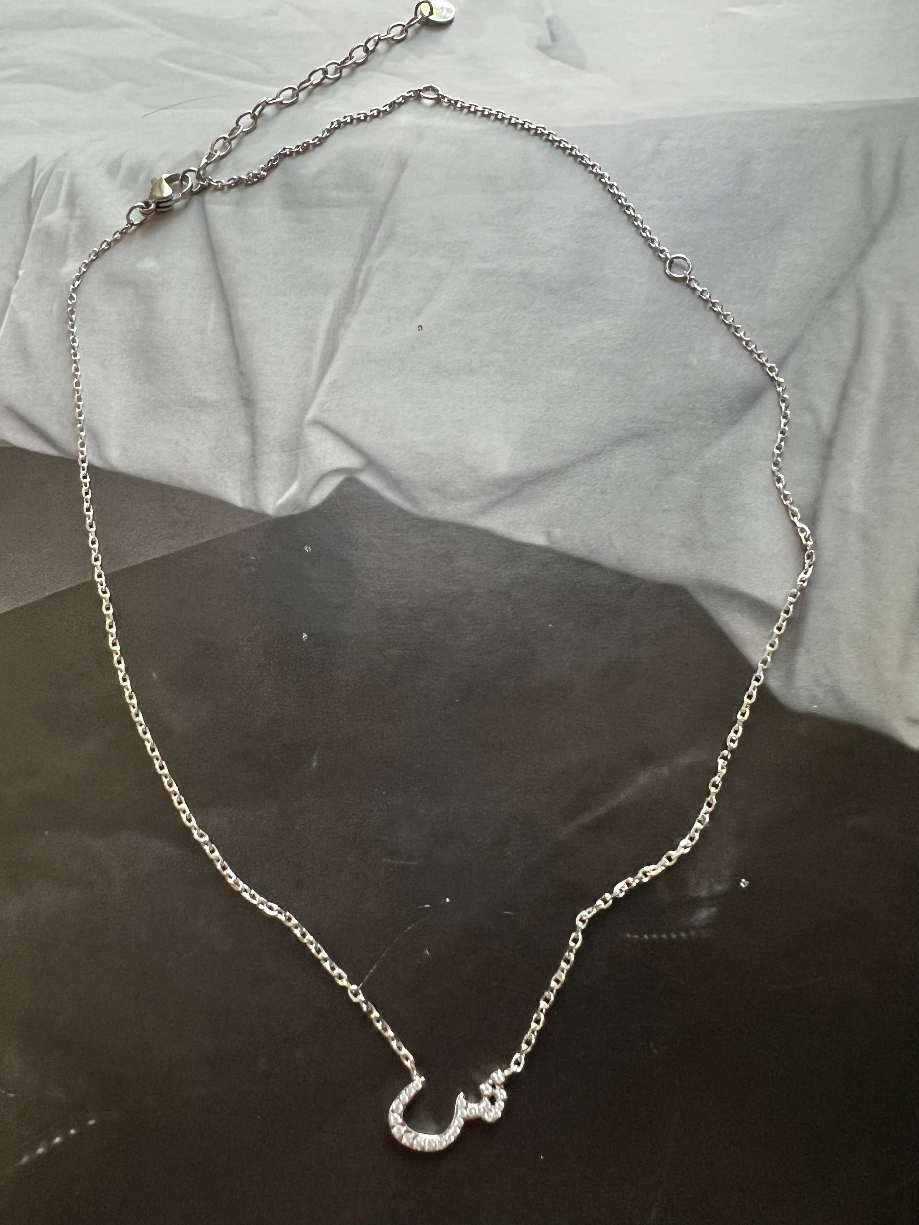 DAZZLING ARABIC INITIAL NECKLACE I Kids/Adults | Tarnish Free | Stainless Steel I 18ct gold plated Cubic Zirconia I Gold/Silver