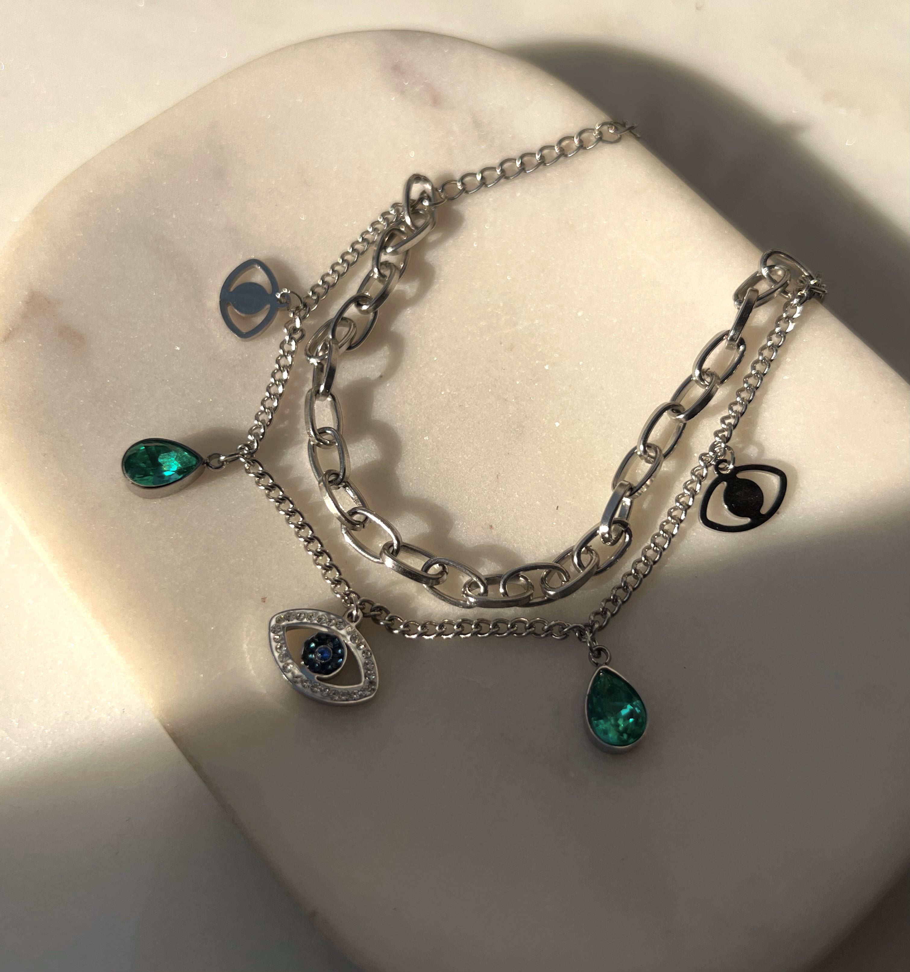 RANA | Evil Eye Charm | Stainless Steel 18k Gold/ Silver/ Rose Gold | Bracelet