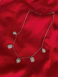 VALENTINA | Tarnish Free | Silver/Gold Heart and Drop Luxury Necklace | AAA Grade Cubic Zirconia