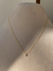 PRIMROSE | S925 Sterling Silver I 18ct Gold Plated I Cubic Zirconia | Flowerdrop Necklace