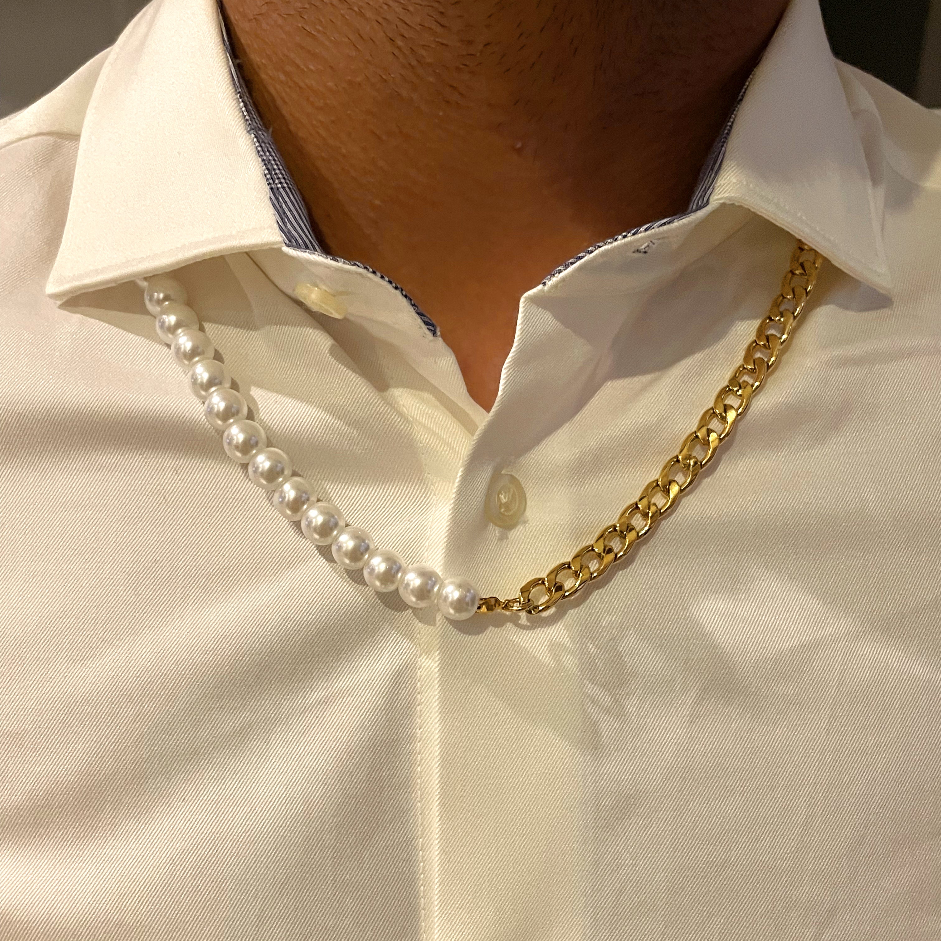 EROS | ZibaMan | Silver/Gold Pearl Necklace | Tarnish-Free