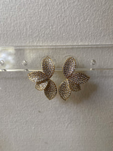 ISABELLA | Jewel Encrusted | Gold/Silver | Flower Halves | Earring