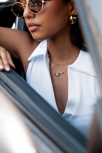 PADEL STUDDED | Tarnish-Free | Stainless Steel | Cubic Zirconia | Gold/Silver | Padel Necklace/Bracelet