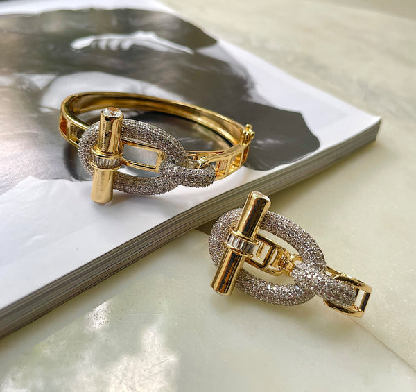 LUMINARE | Luxury Cubic Zirconia | Gold-Silver | Bracelet/Ring (1 piece)