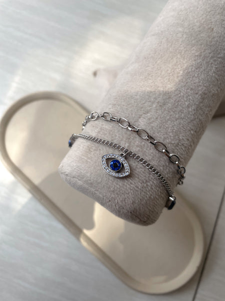 RANA | Evil Eye Charm | Stainless Steel 18k Gold/ Silver | Anklet