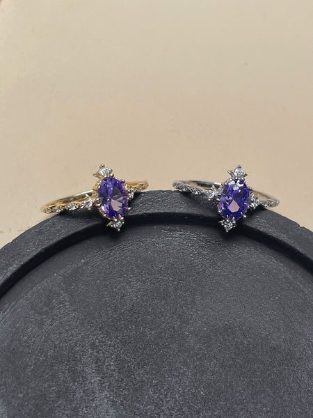 LAVENDER | S925 Sterling Silver I 18k Gold/Platinum Plated I Purple Cubic Zirconia | Ring