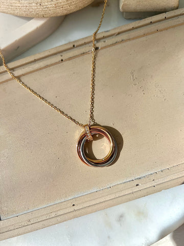 INTERTWINE NECKLACE | Tarnish-Free | Gold/Silver | Cubic Zirconia Rectangular Drop | Necklace/Bracelet