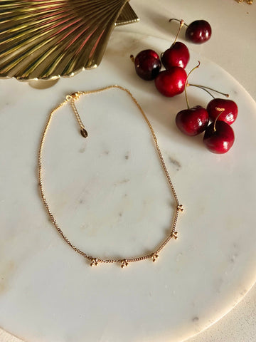 GOLDEN CHERRY🍒| Tarnish Free | Gold Cuban Link Cherry Charm | Necklace