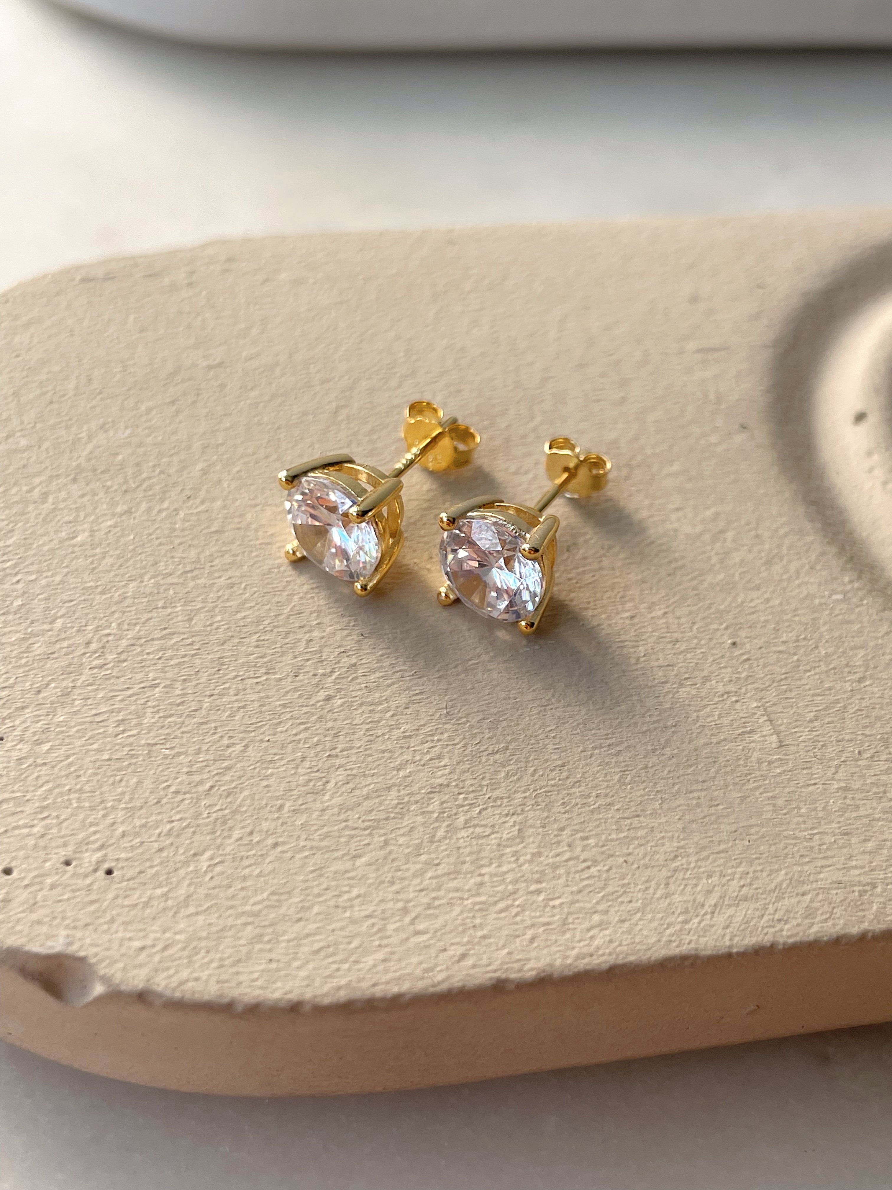 CLASSIC STUDS | S925 Sterling Silver | 18ct Gold Plated | Cubic Zirconia |  Stud Earring