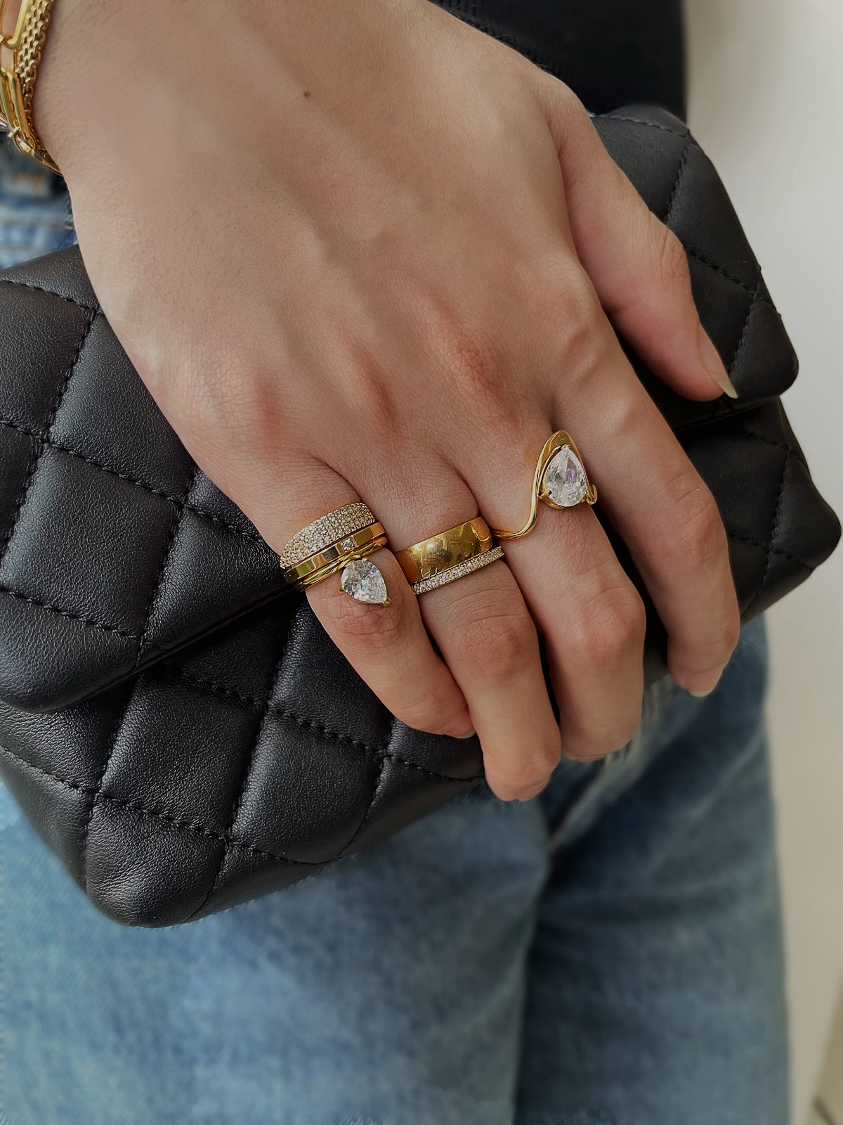 Enchanted|Tarnish-Free|Gold Encrusted Pinky Ring