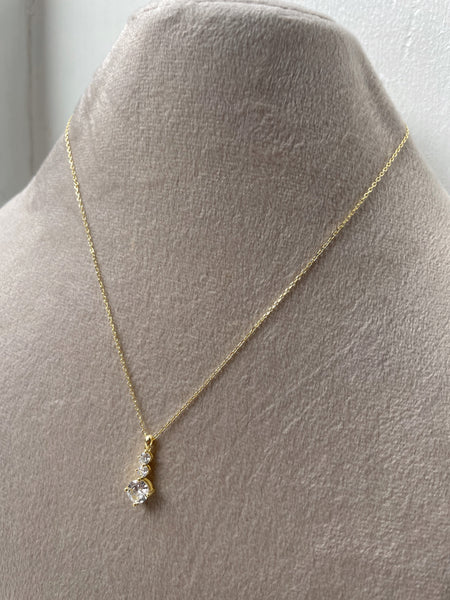 PASCAL | S925 Sterling Silver I 18ct Gold/Platinum Plated I Cubic Zirconia | Pendant Necklace