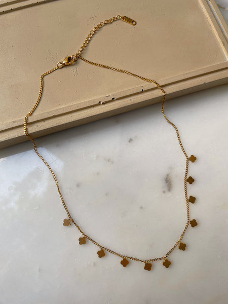 JASMINE | Tarnish Free | Stainless Steel | Gold Multi-Mini Clover Flower | Necklace
