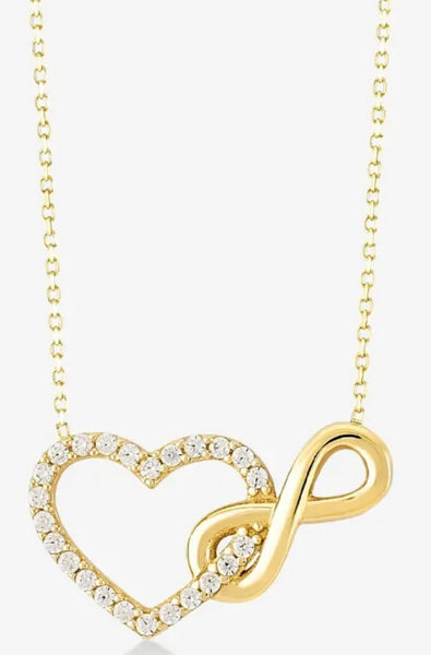 ETERNAL LOVE | S925 Sterling Silver | 18ct Gold/Silver Plated | Heart-Infinity Necklacet