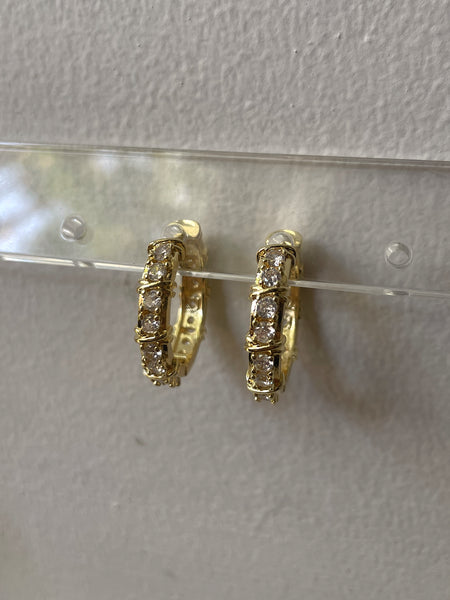RAYA | Gold/Silver | Cubic Zirconia Medium Hoop | Earrings