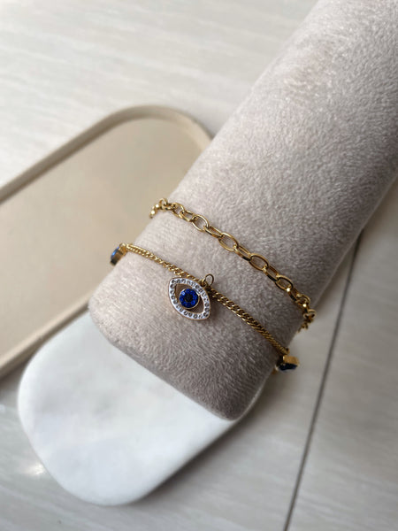 RANA | Evil Eye Charm | Stainless Steel 18k Gold/ Silver | Anklet