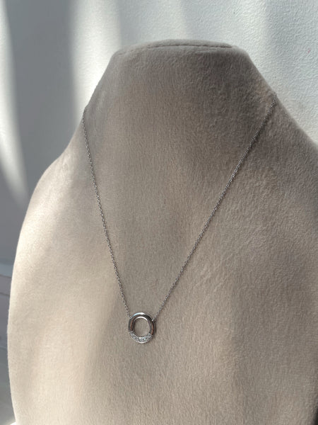 ADELE | S925 Sterling Silver I 18ct Gold/Platinum Plated I Cubic Zirconia | Circle Pendant Necklace