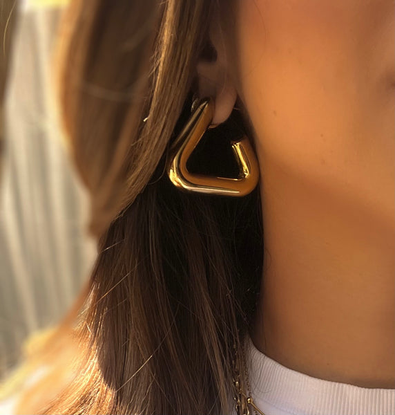 REBEL | Tarnish Free | Gold/Silver Chunky Triangle | Earring
