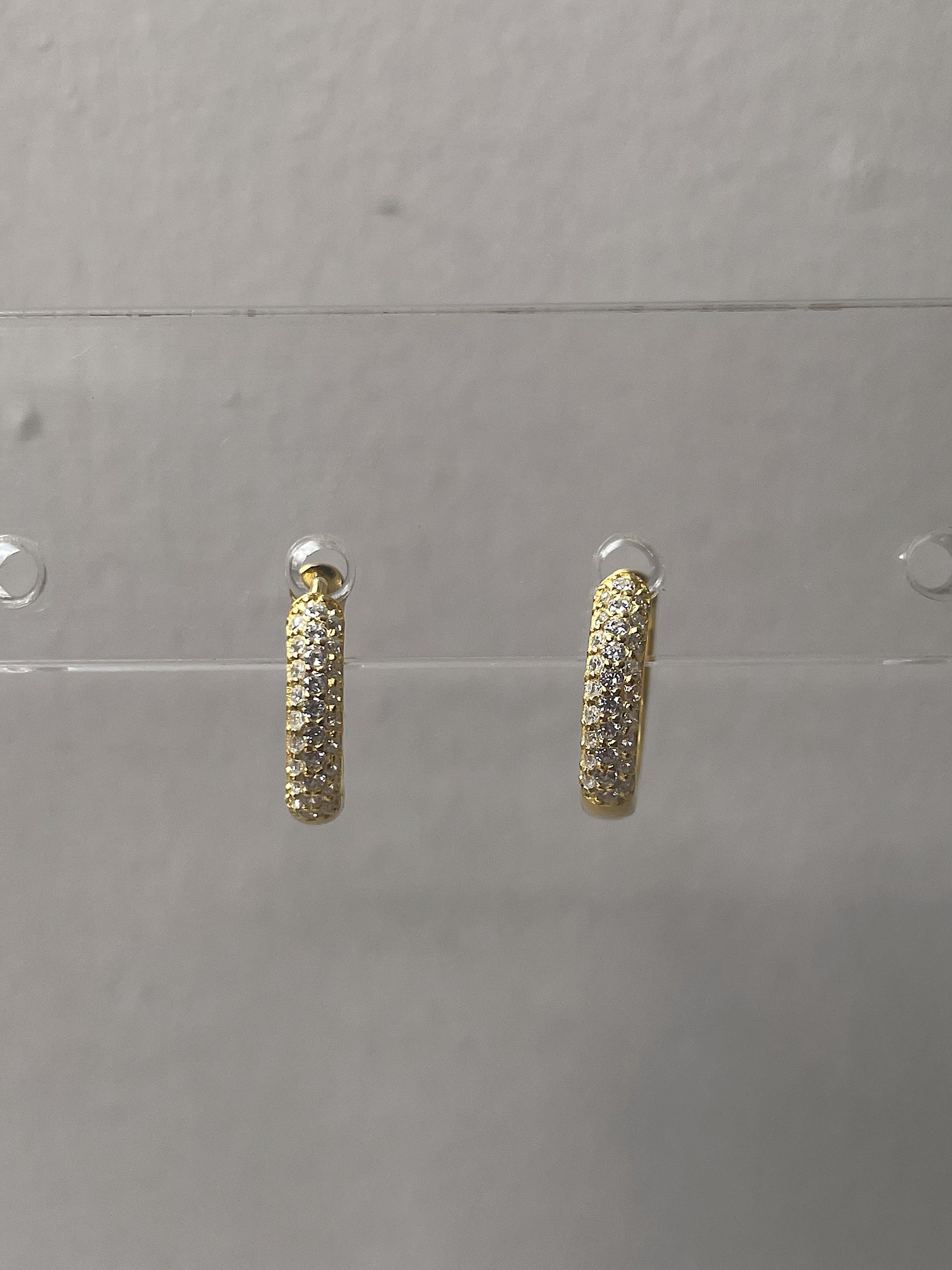 HERA | S925 Sterling Silver | 18ct Gold Plated | Cubic Zirconia | Gold/Silver | Encrusted Huggies | Earring