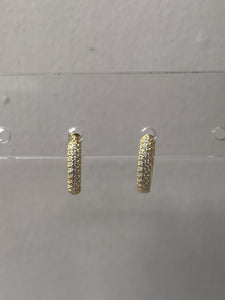 HERA | S925 Sterling Silver | 18ct Gold Plated | Cubic Zirconia | Gold/Silver | Encrusted Huggies | Earring