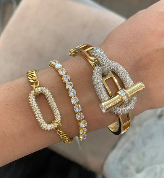 LUMINARE | Luxury Cubic Zirconia | Gold-Silver | Bracelet/Ring (1 piece)