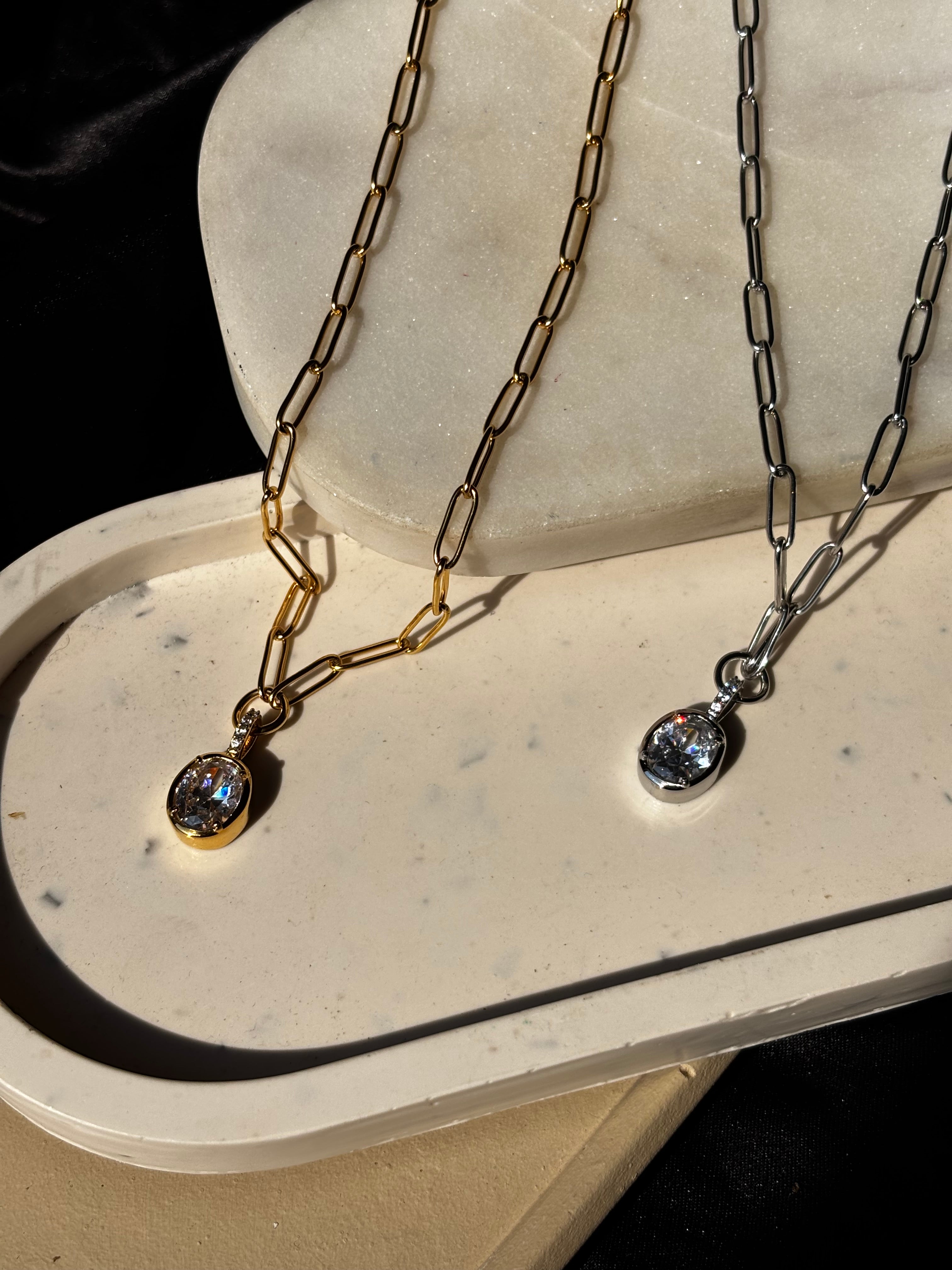 OPIUM| TARNISH-FREE| GOLD/SILVER PAPERCLIP NECKLACE