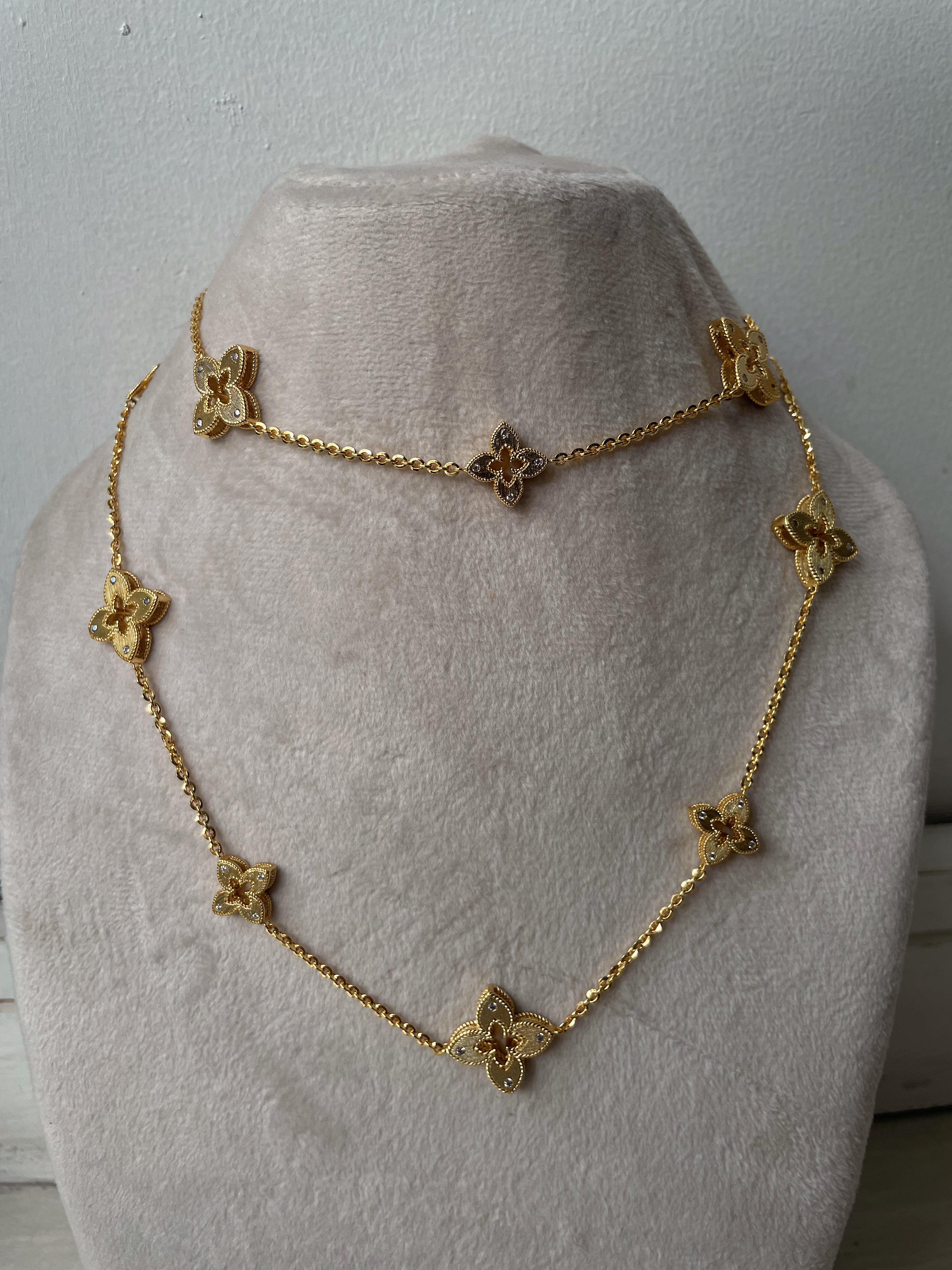 RICHES | Gold Multi Flower | Long Necklace