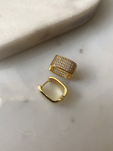 UPSCALE | Gold/Silver Luxury Cubic Zirconia | Encrusted Rectangular | Earring