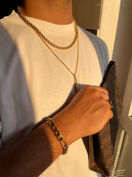 HOMME | ZibaMan | Black/Gold/Silver Cuban Bracelet | Tarnish-Free