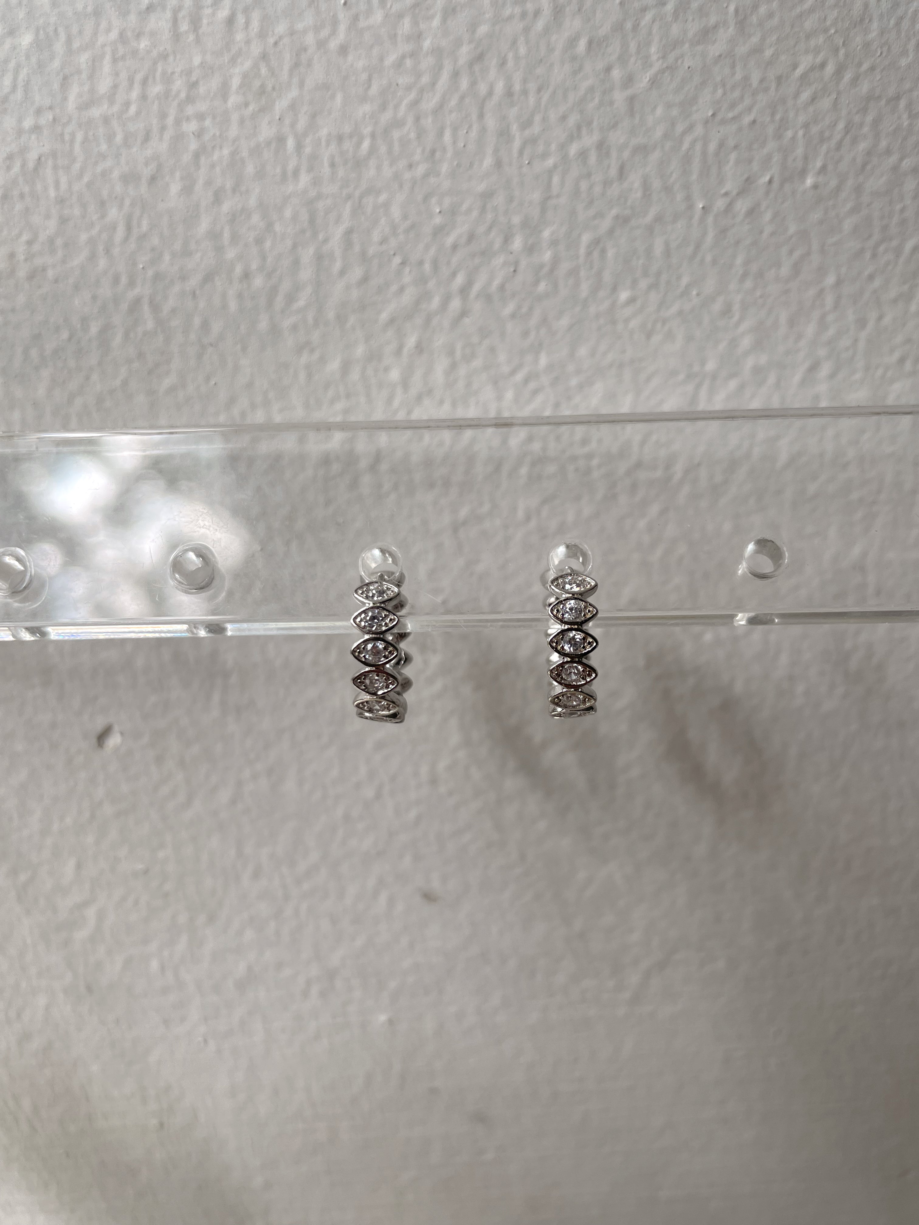 ALIAS | S925 Sterling Silver 18ct gold/platinum plated | Clear Cubic Zirconia | Huggies Earring
