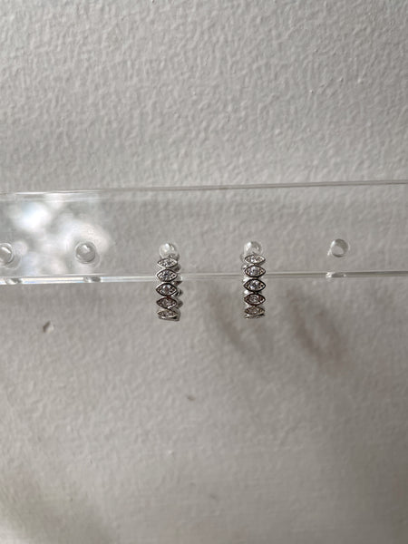 ALIAS | S925 Sterling Silver 18ct gold/platinum plated | Clear Cubic Zirconia | Huggies Earring