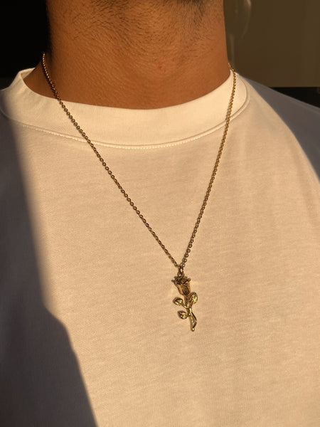 YVES | ZibaMan | Gold/Silver Rose Pendant Necklace | Tarnish-Free
