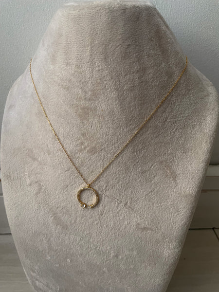 MOONLIGHT | S925 Sterling Silver | 18ct Gold/Platinum Plated | Open Circle Encrusted | Necklace