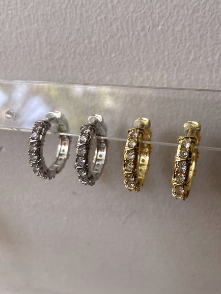 RAYA | Gold/Silver | Cubic Zirconia Medium Hoop | Earrings