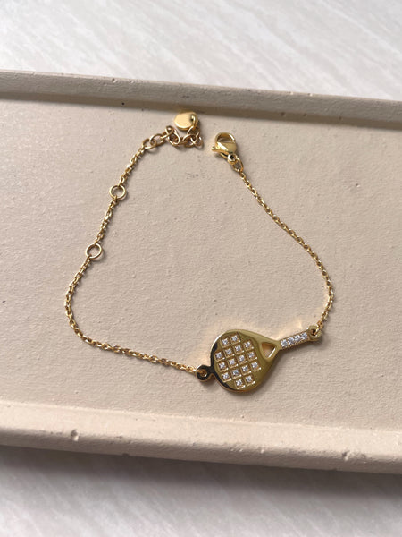 PADEL STUDDED | Tarnish-Free | Stainless Steel | Cubic Zirconia | Gold/Silver | Padel Necklace/Bracelet